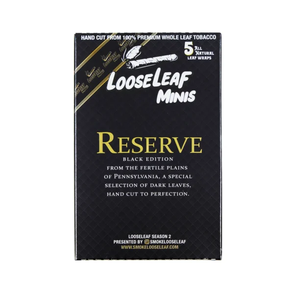 RESERVE BLACK EDITION LOOSELEAF MINIS (40 COUNT) - Loose Leaf Wraps - Loose Leaf Wraps - Image 2